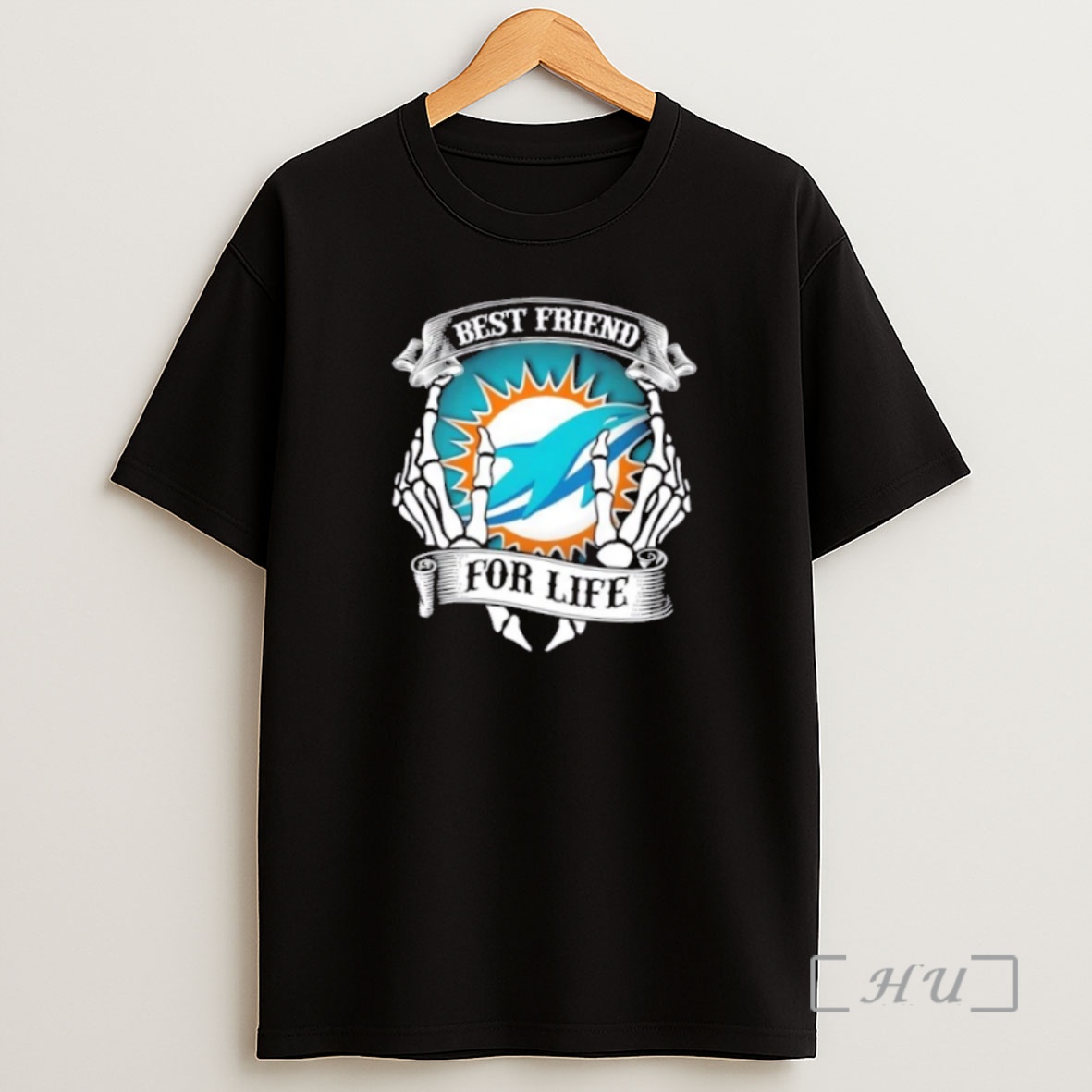 Officials Miami Dolphins Football Best Friend For Life Hands Bones Premium Shirt Sweatshirt Tee