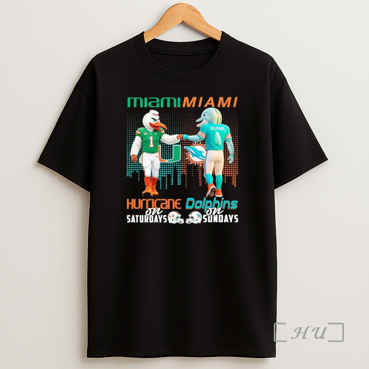 Officials Miami Hurricane On Saturdays Miami Dolphins On Sundays Mascot Premium Shirt Sweatshirt Tee