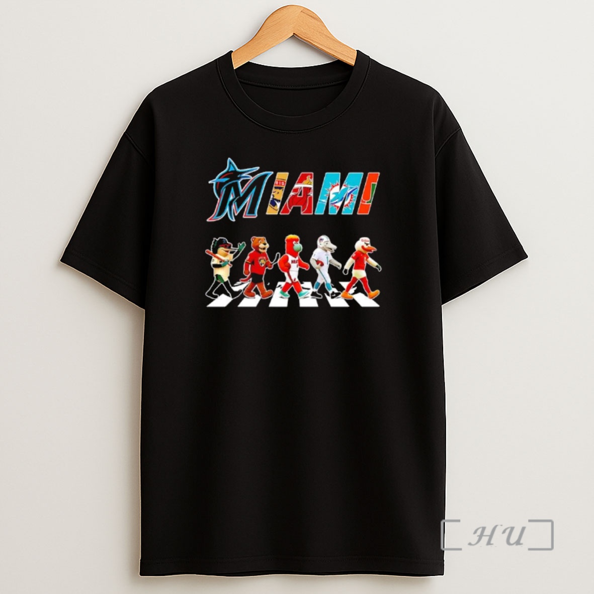 Officials Miami Sports Teams Walking Abbey Road Mascots Premium Shirt Sweatshirt Tee