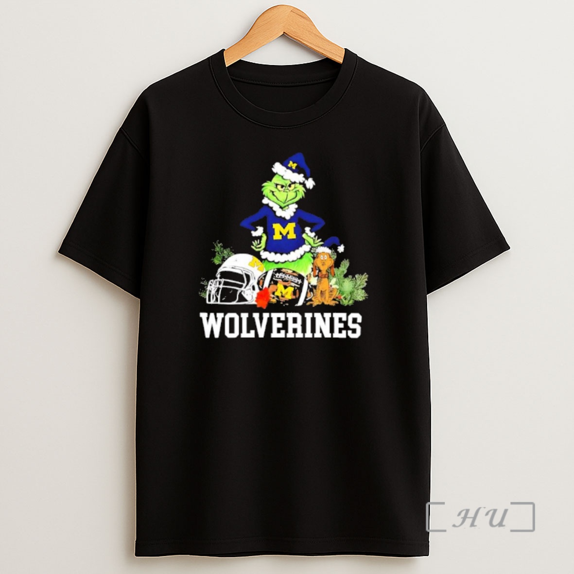 Officials Michigan Wolverines The Grinch And Max Helmet Christmas 2025 Premium Shirt Sweatshirt Tee