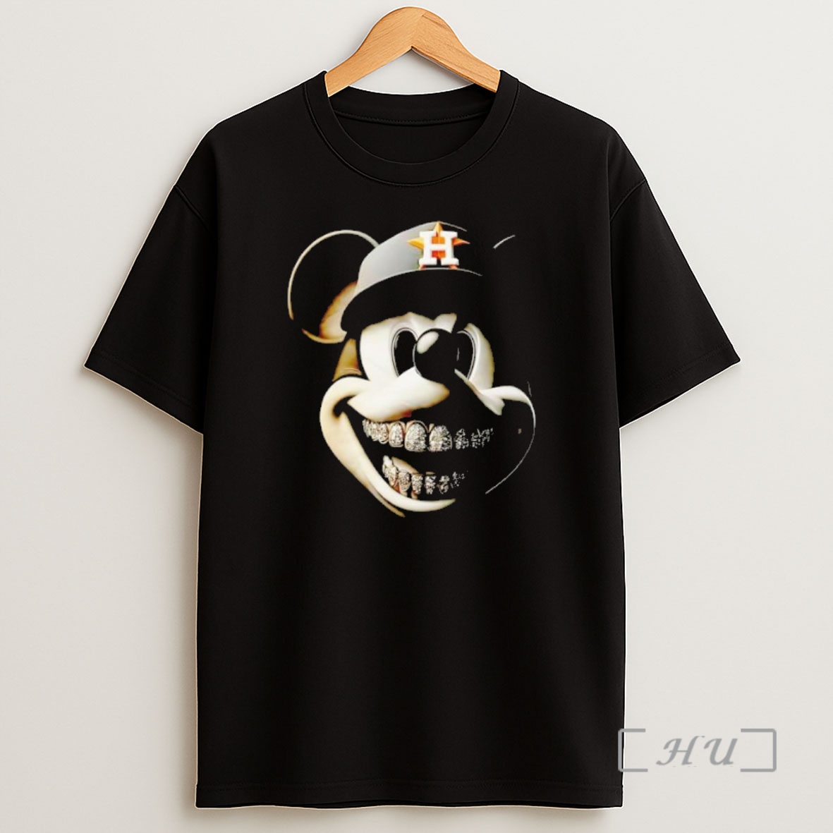 Officials Mickey Houston Astros Baseball Cap With Diamond Teeth Black Premium Shirt Sweatshirt Tee