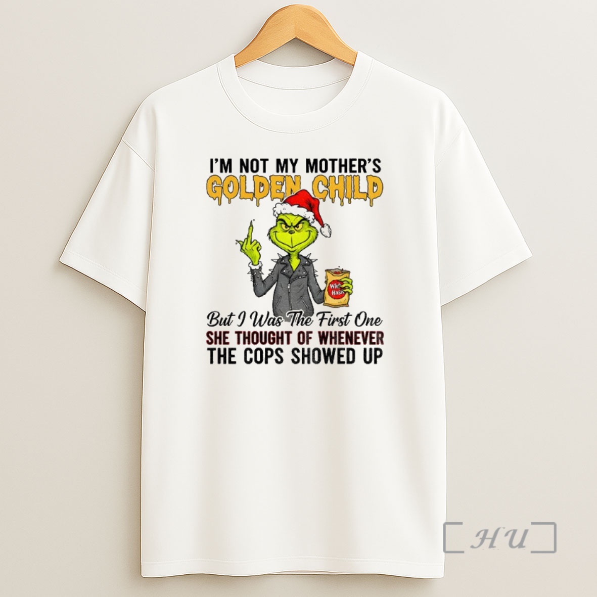 Officials Mickey Santa Claus Middle Finger Im Not My Mothers Golden Child But I Was The First One She Thought Christmas Premium Shirt Sweatshirt Tee