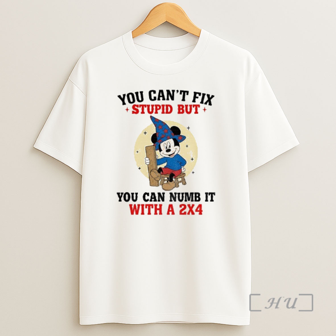 Officials Mickey You Cant Fix Stupid You Can Numb It With A 2x4 Merry Christmas Premium Shirt Sweatshirt Tee