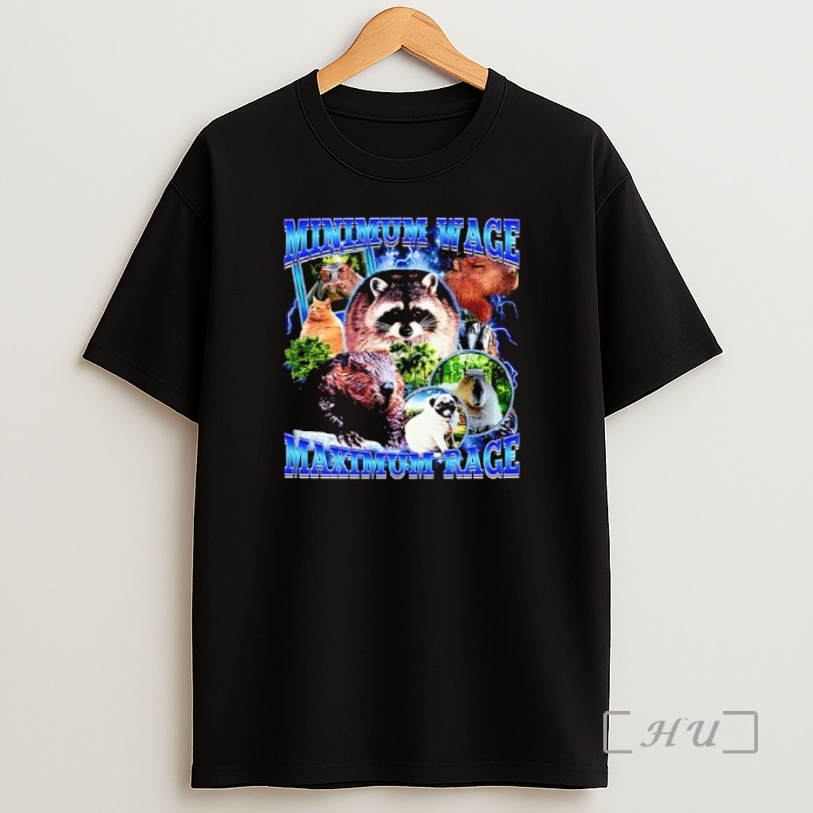 Officials Minimum Wage Maximum Rage Raccoon Beaver Capybara Cat Pug Premium Shirt Sweatshirt Tee