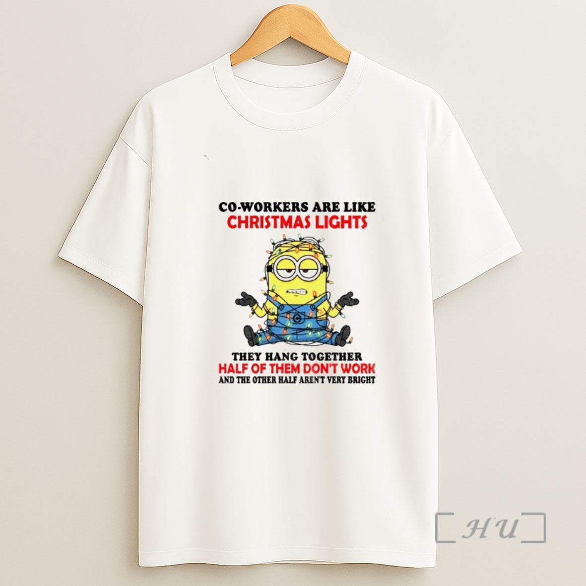 Officials Minion Christmas Tree Co Workers Are Like Christmas Lights They Hang Together Merry Christmas Premium Shirt Sweatshirt Tee