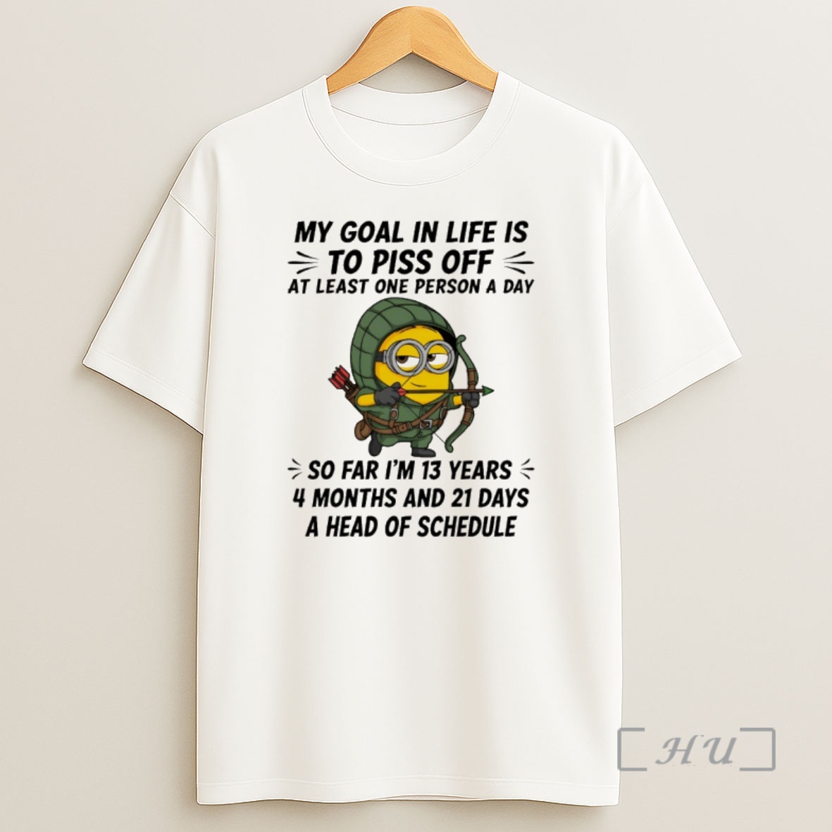 Officials Minion My Goal In Life Is To Piss Off At Least One Person A Day So Far Im 13 Years Premium Shirt Sweatshirt Tee