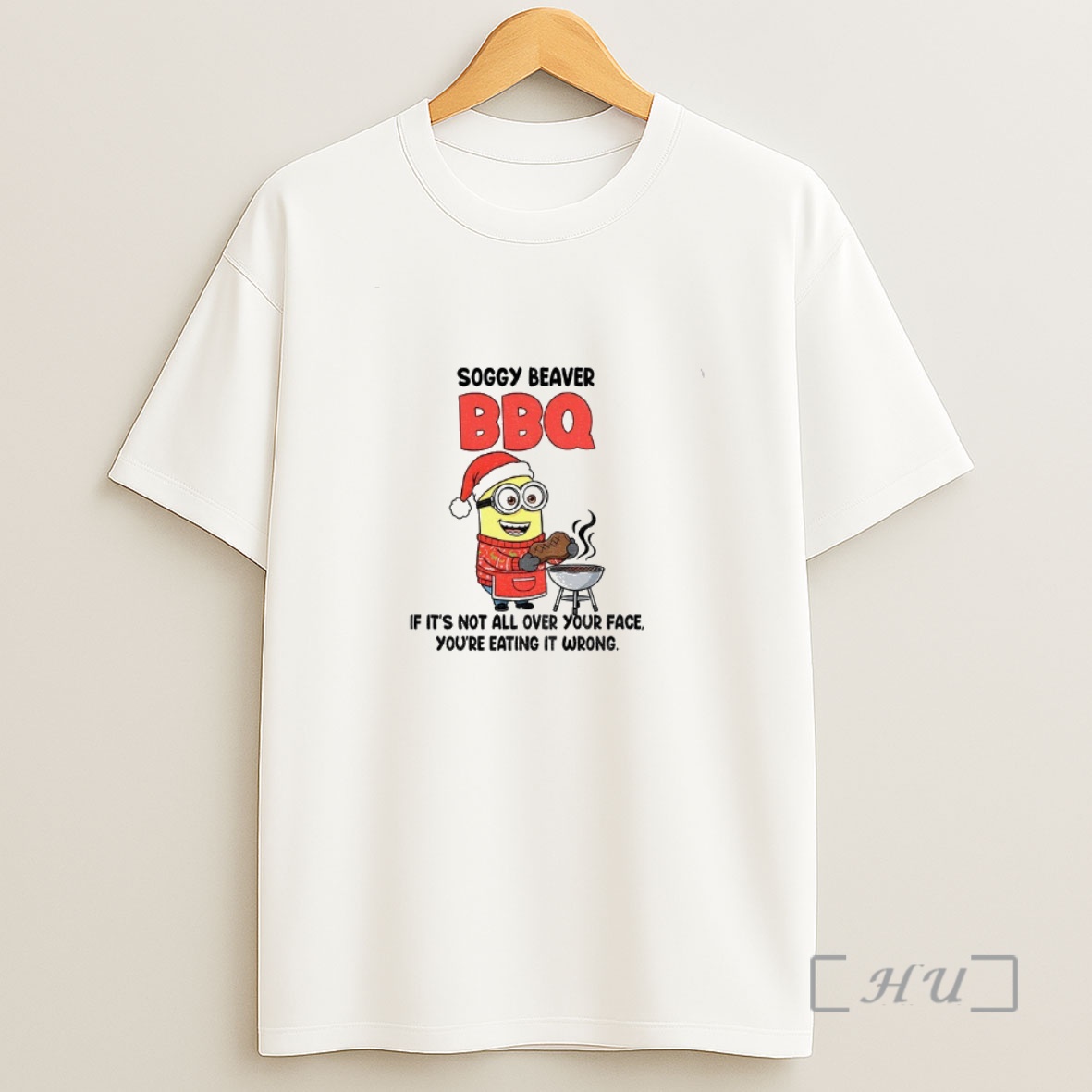 Officials Minion Sogg_d1_83 Beaver Bbq If Its Not All Over Your Face Youre Eating It Wrong Merry Christmas Premium Shirt Sweatshirt Tee