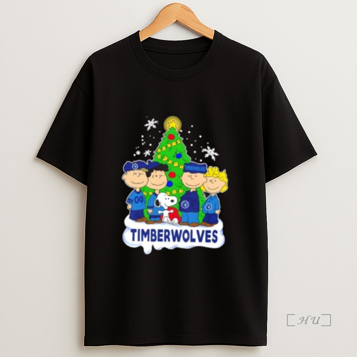 Officials Minnesota Timberwolves X Peanuts Snoopy And Friends Christmas Tree Premium Shirt Sweatshirt Tee