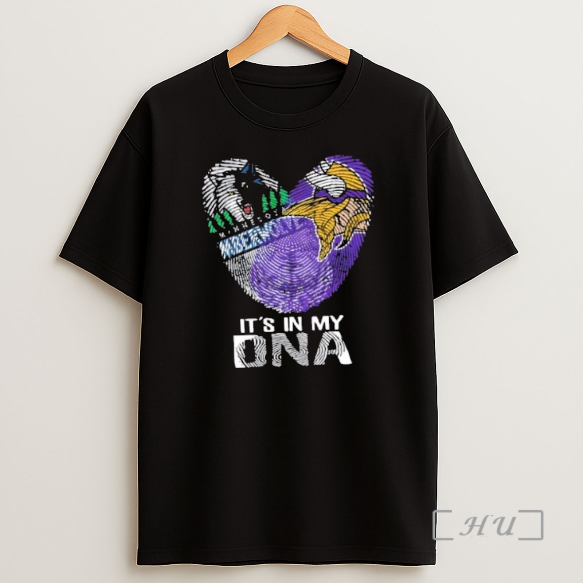 Officials Minnesota Sports Timberwolves X Vikings Its In My Dna Fingerprint Heart Premium Shirt Sweatshirt Tee