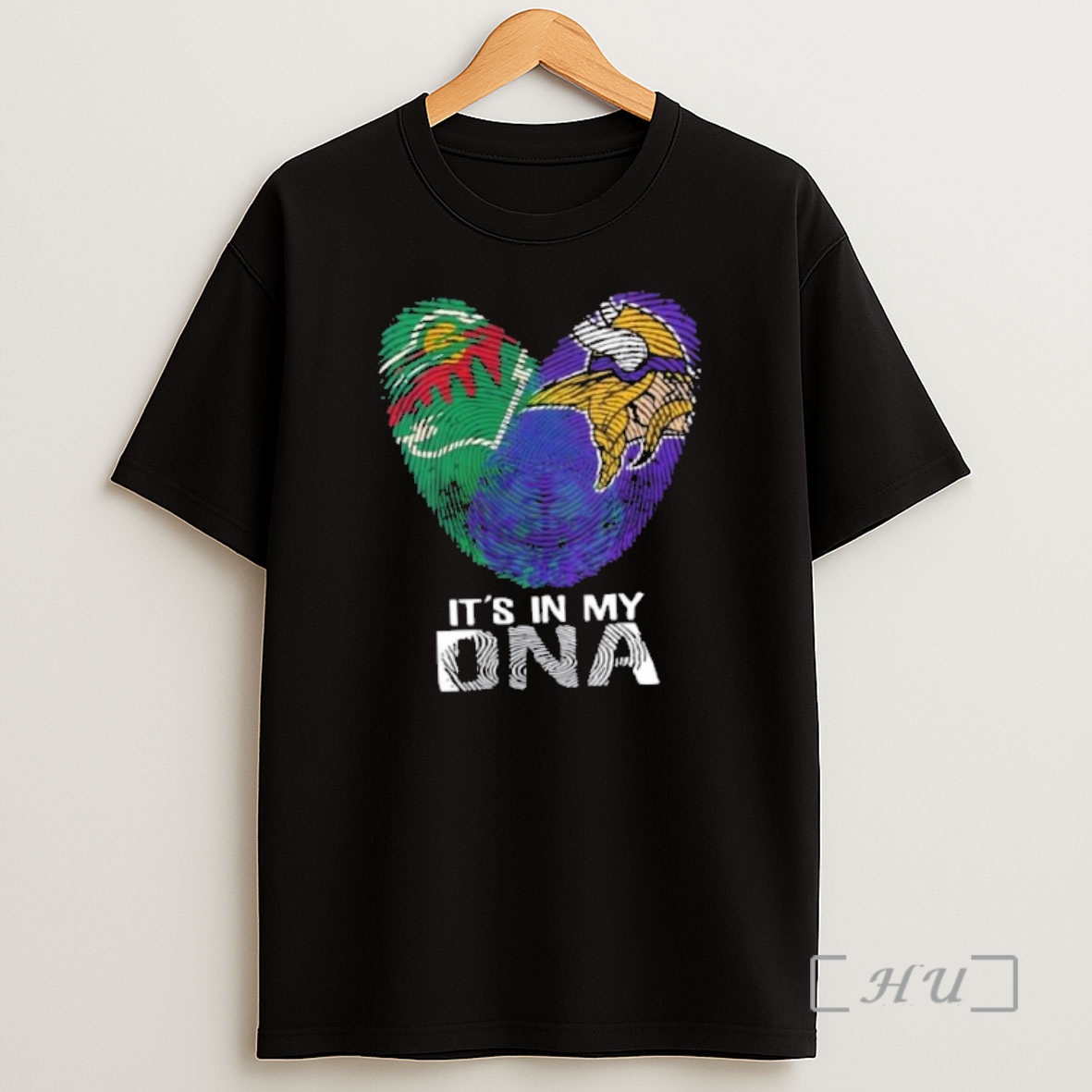 Officials Minnesota Sports Wild X Vikings Its In My Dna Fingerprint Heart Premium Shirt Sweatshirt Tee
