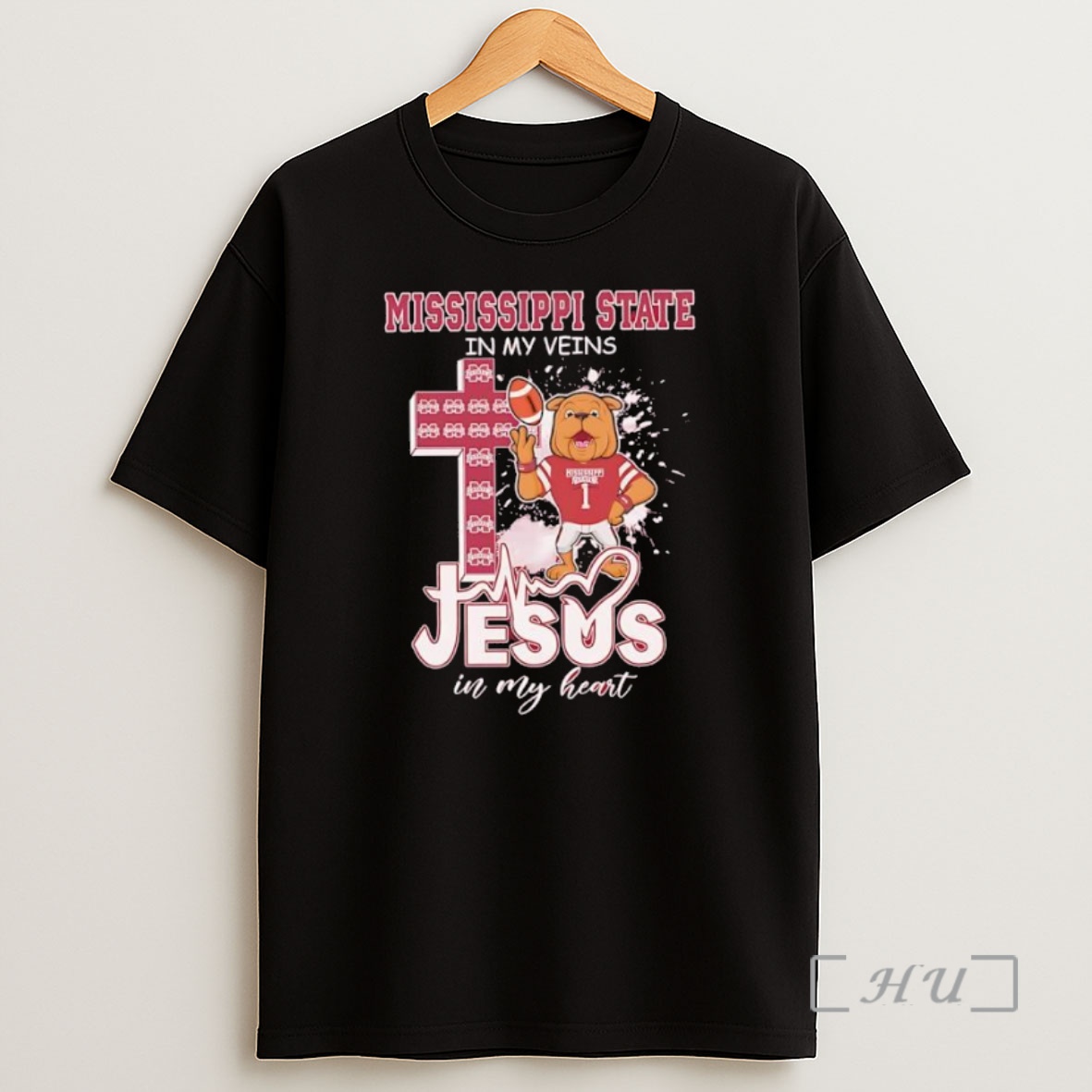 Officials Mississippi State Bulldogs In My Veins Jesus In My Heart Bulldog Mascot Number 1 Premium Shirt Sweatshirt Tee