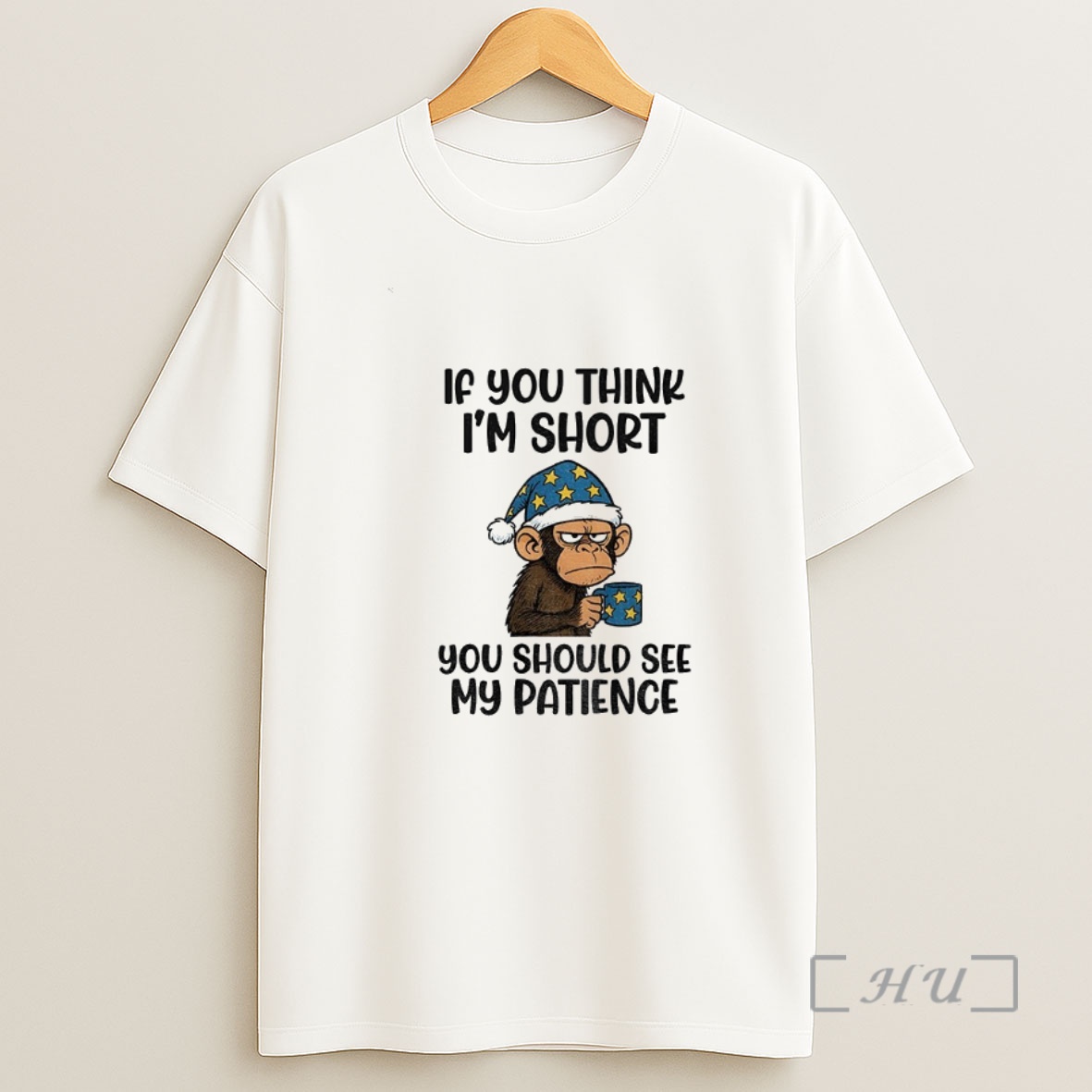 Officials Monkey Santa Hat If You Think Im Short You Should See My Patience Premium Shirt Sweatshirt Tee