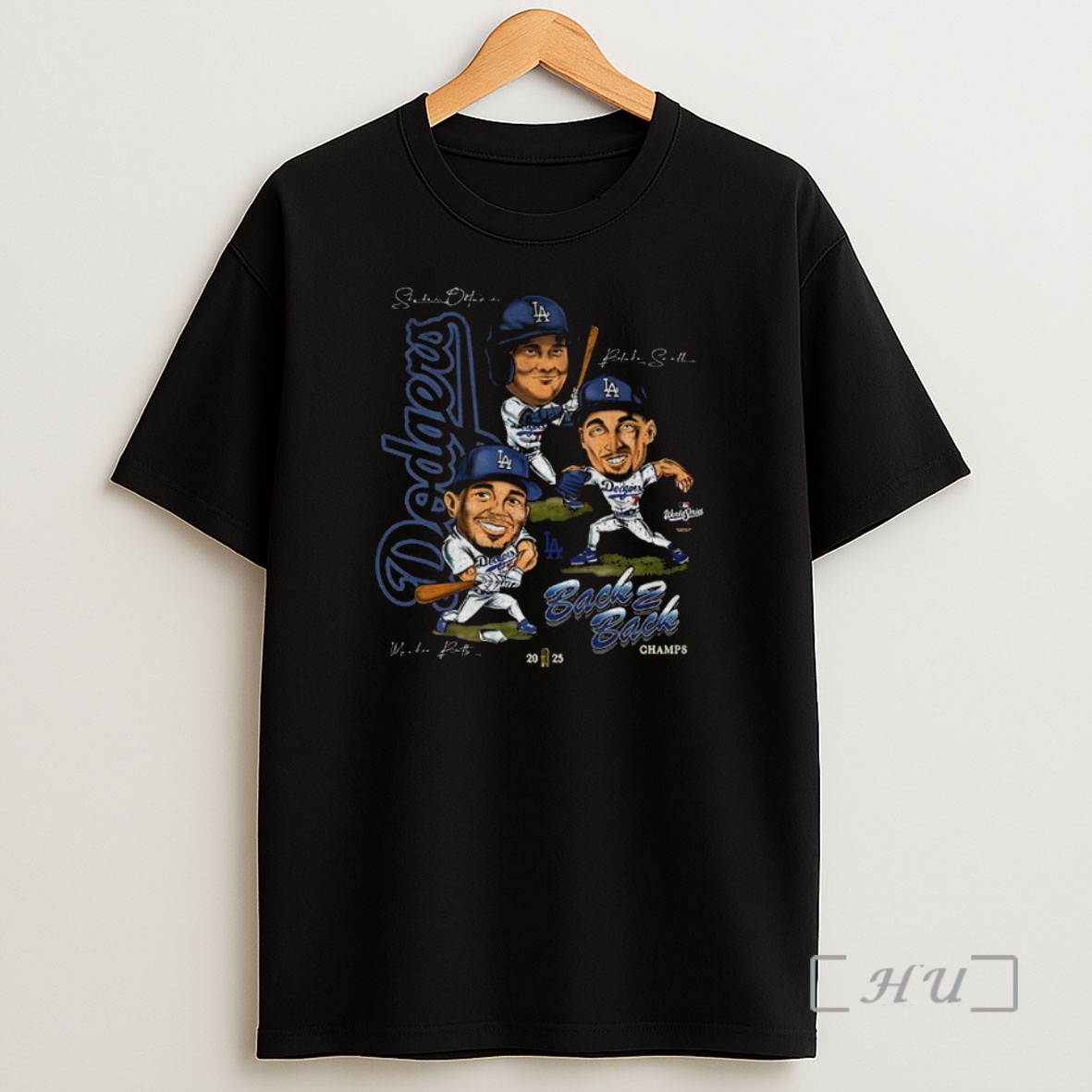 Officials Mookie Betts Blake Snell And Shohei Ohtani Cartoon Los Angeles Dodgers Back 2 Back Champs 2025 Premium Shirt Sweatshirt Tee