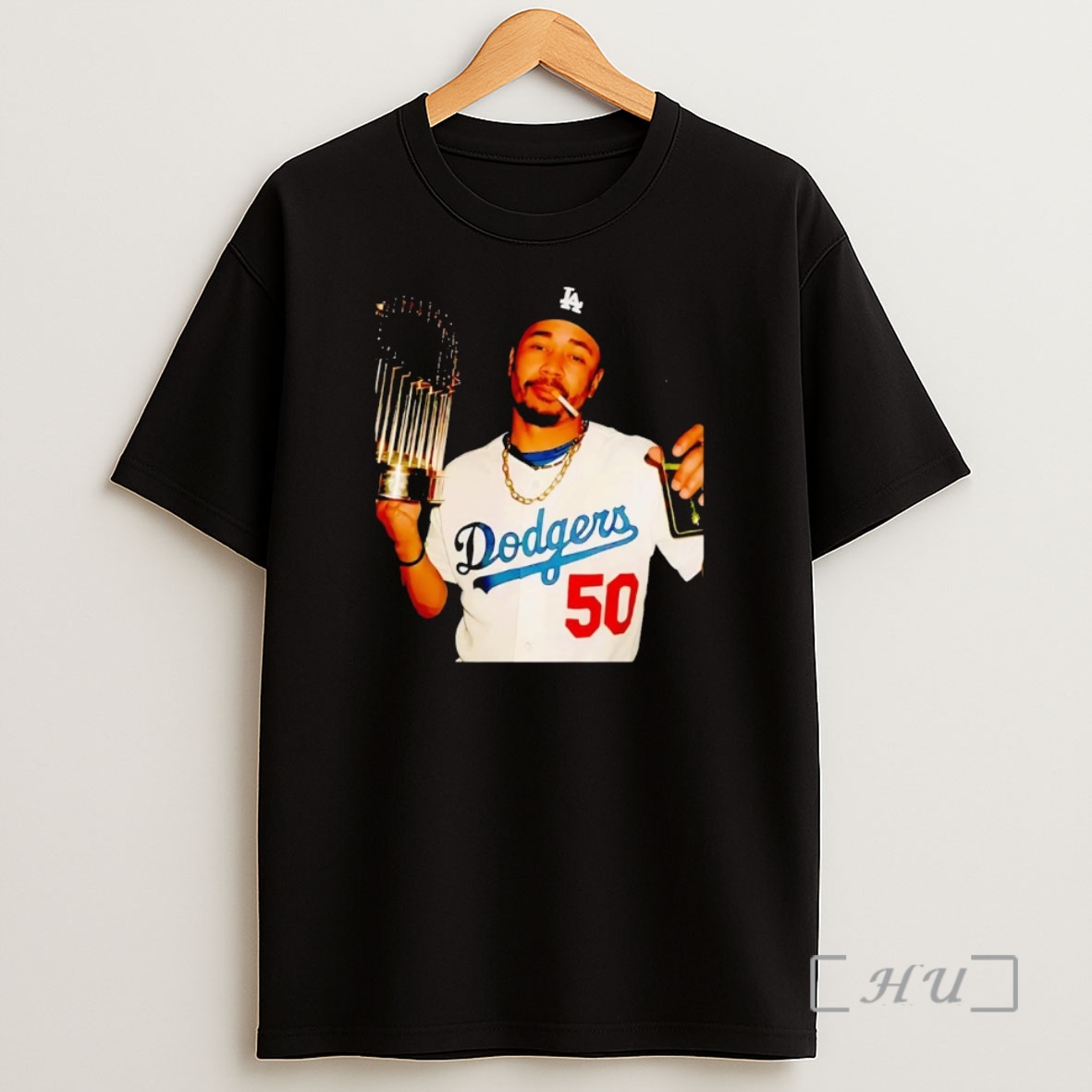 Officials Mookie Betts Smoking Trophy 2025 Dodgers Champion Premium Shirt Sweatshirt Tee