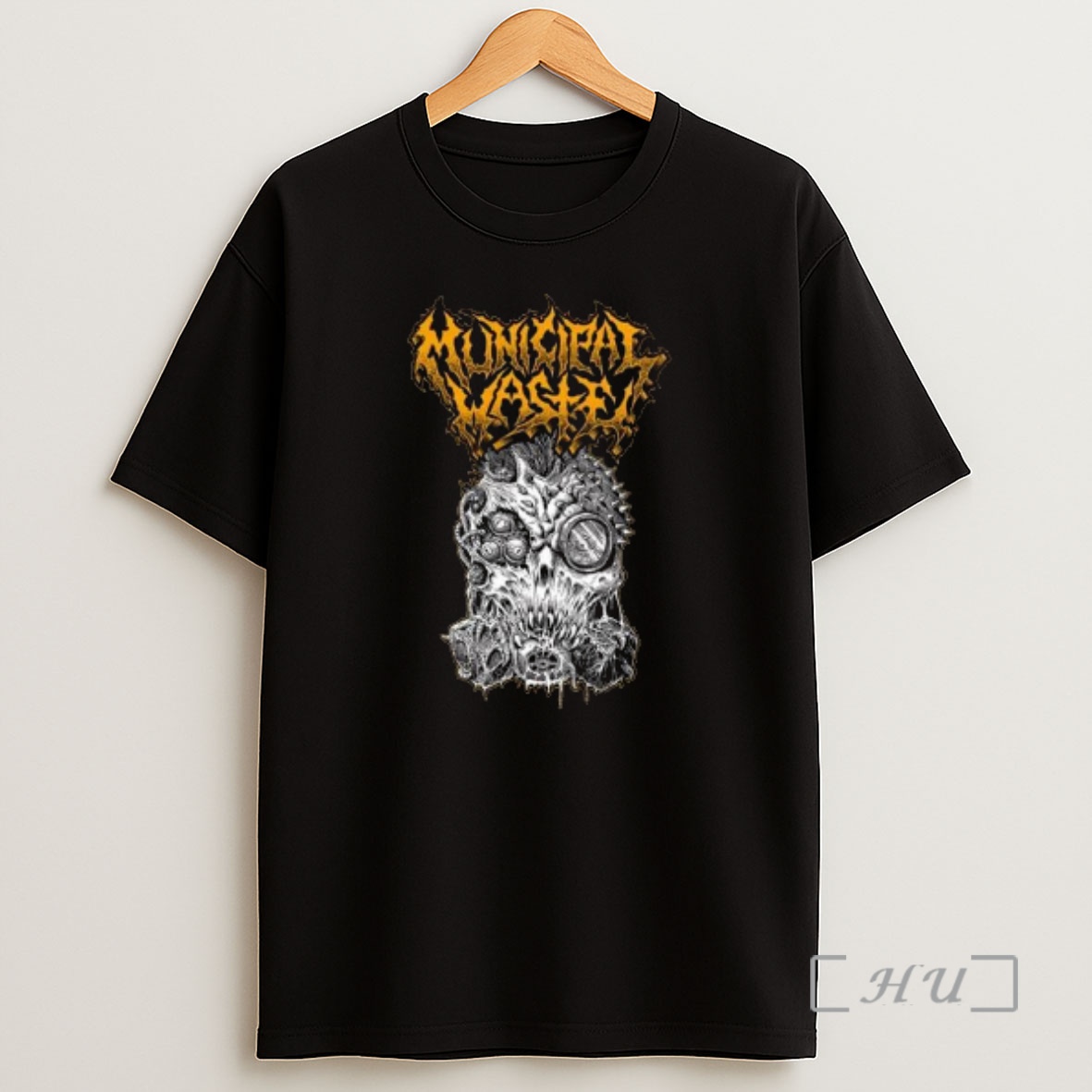 Officials Municipal Waste Mutant Gasmask Circle Black Premium Shirt Sweatshirt Tee