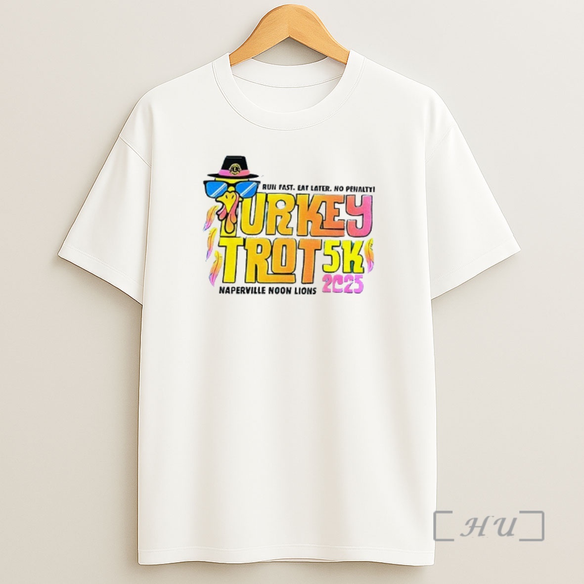 Officials Naperville Noon Lions Run Fast Eat Later No Penalty Turkey Trot 5k 2025 Premium Shirt Sweatshirt Tee