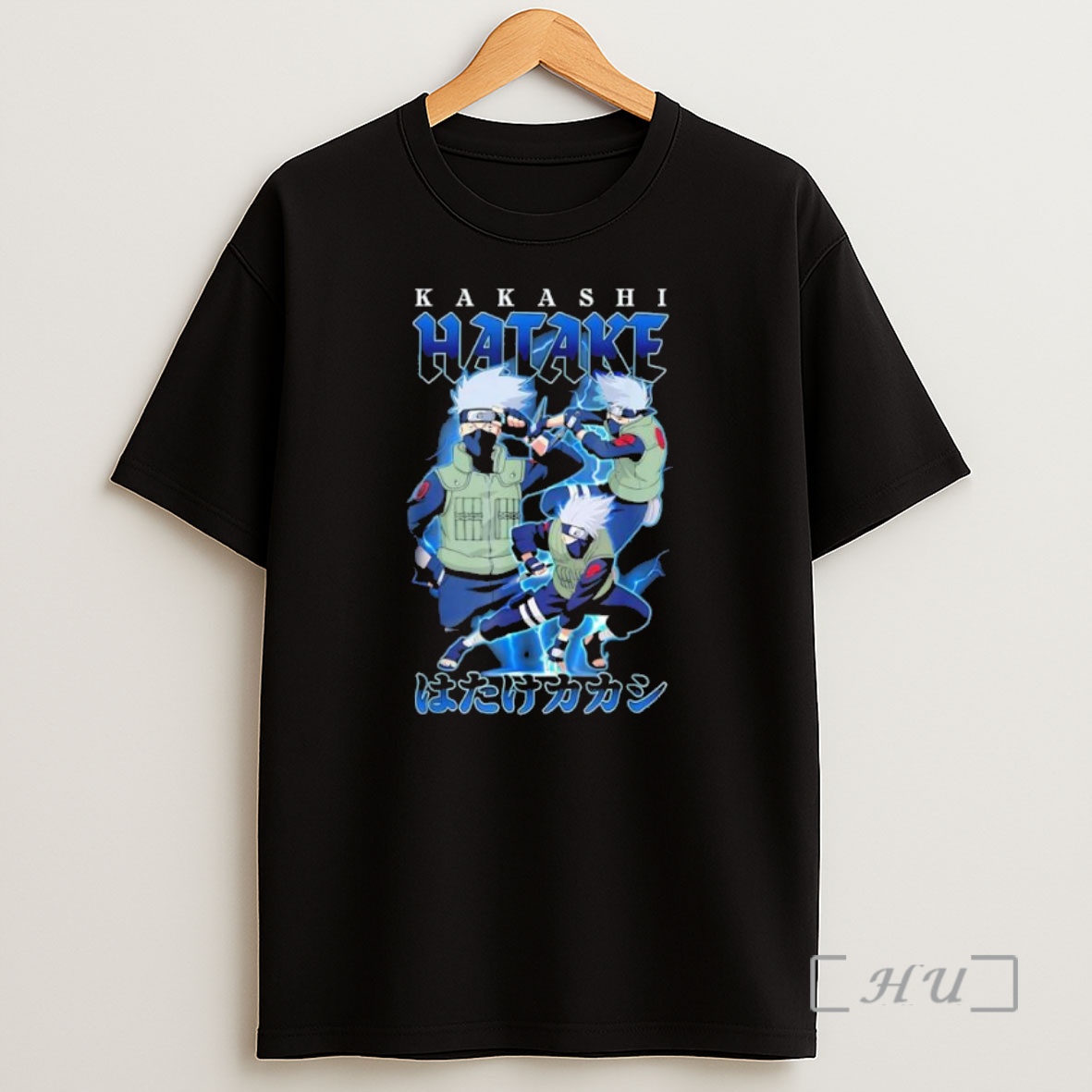 Officials Naruto Shippuden Retro Kakashi Lightning Poses Anime Black Premium Shirt Sweatshirt Tee