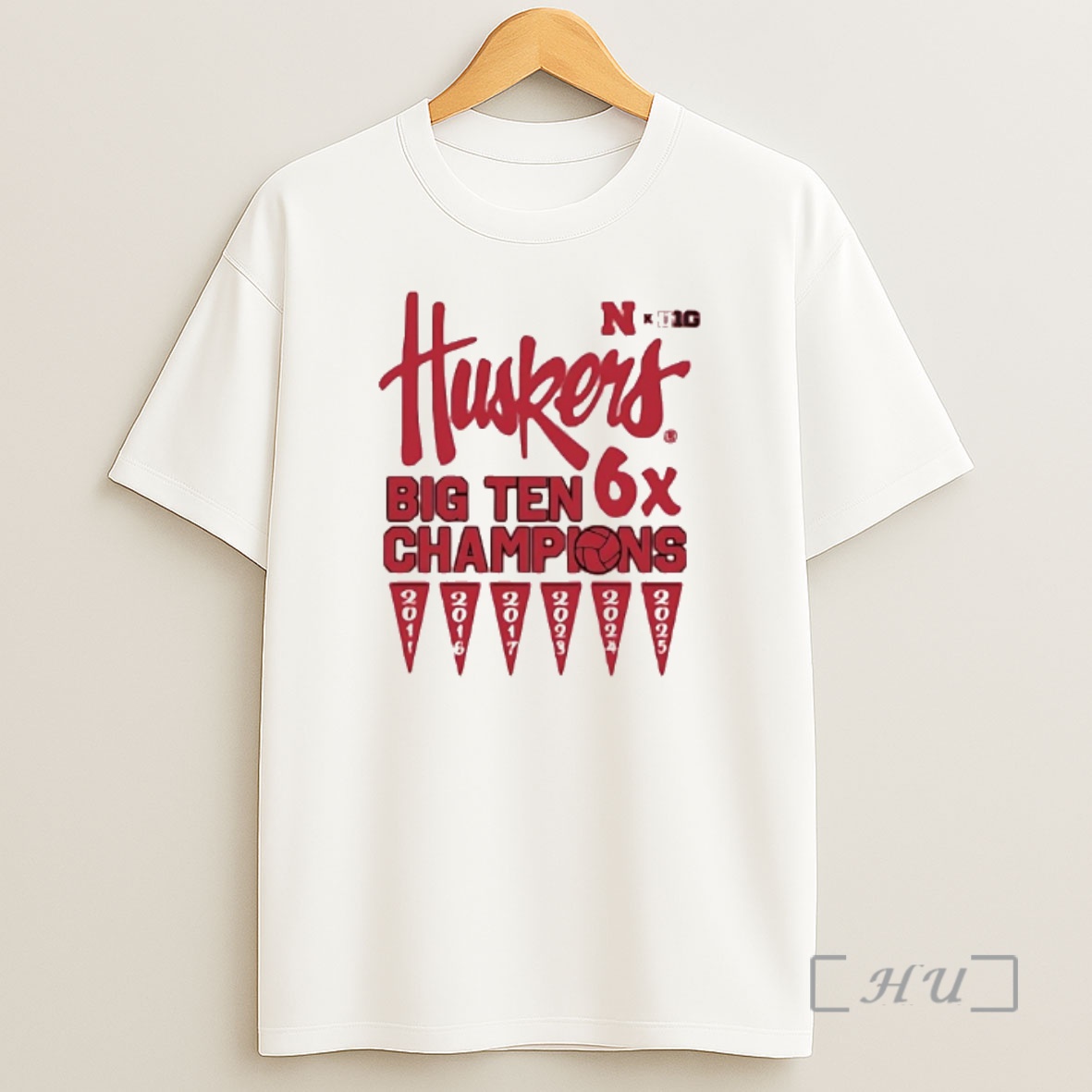 Officials Nebraska Cornhuskers 2025 Big Ten 6x Champions Premium Shirt Sweatshirt Tee