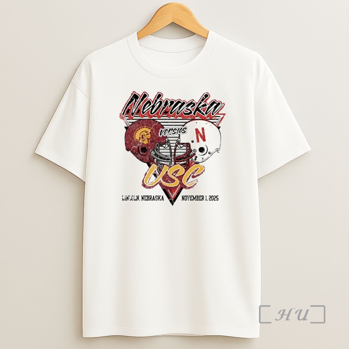 Officials Nebraska Cornhuskers Vs Usc Trojans 2025 Helmet Matchup Premium Shirt Sweatshirt Tee