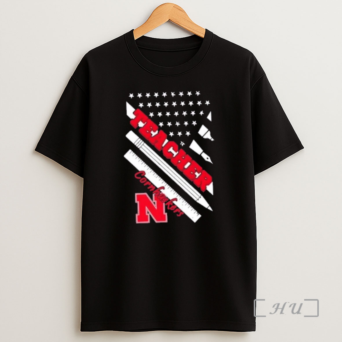 Officials Nebraska Cornhuskers X Teacher American Flag Premium Shirt Sweatshirt Tee