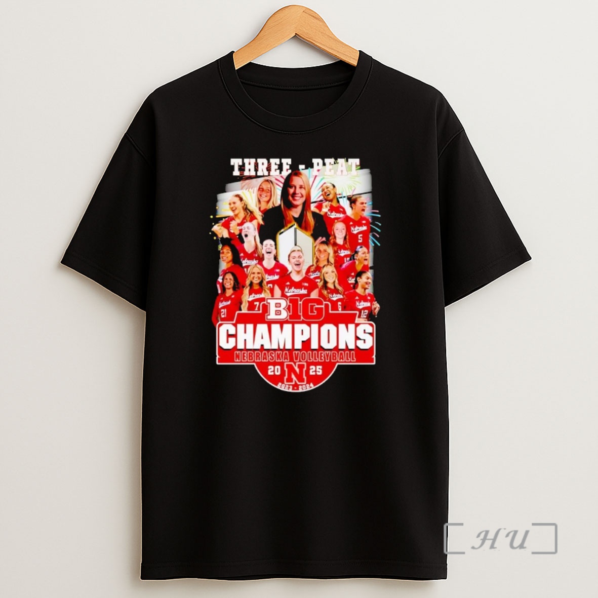 Officials Nebraska Volleyball 2025 Big 10 Champions Three Peat Premium Shirt Sweatshirt Tee
