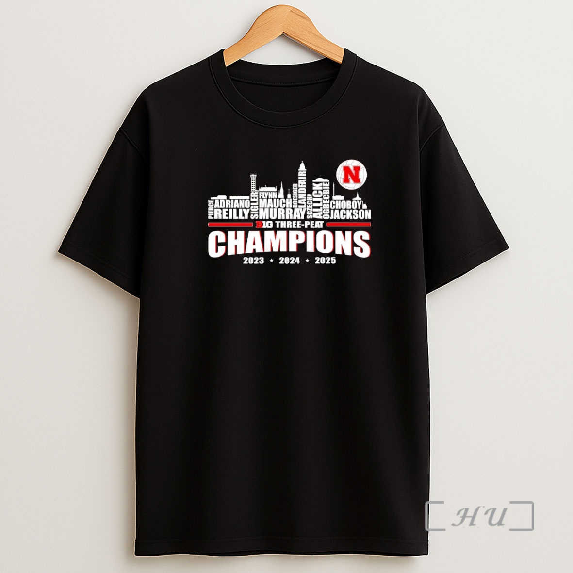 Officials Nebraska Volleyball 2025 Big Three Peat Champions Team Players Premium Shirt Sweatshirt Tee