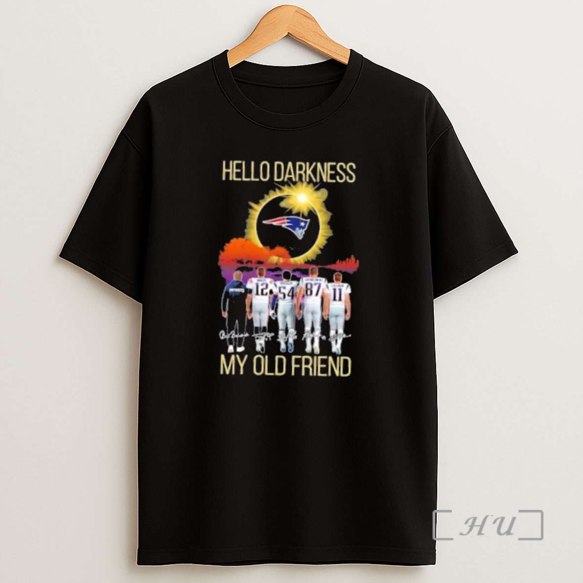 Officials New England Patriots Brady And Legends Hello Darkness My Old Friend Signatures Premium Shirt Sweatshirt Tee