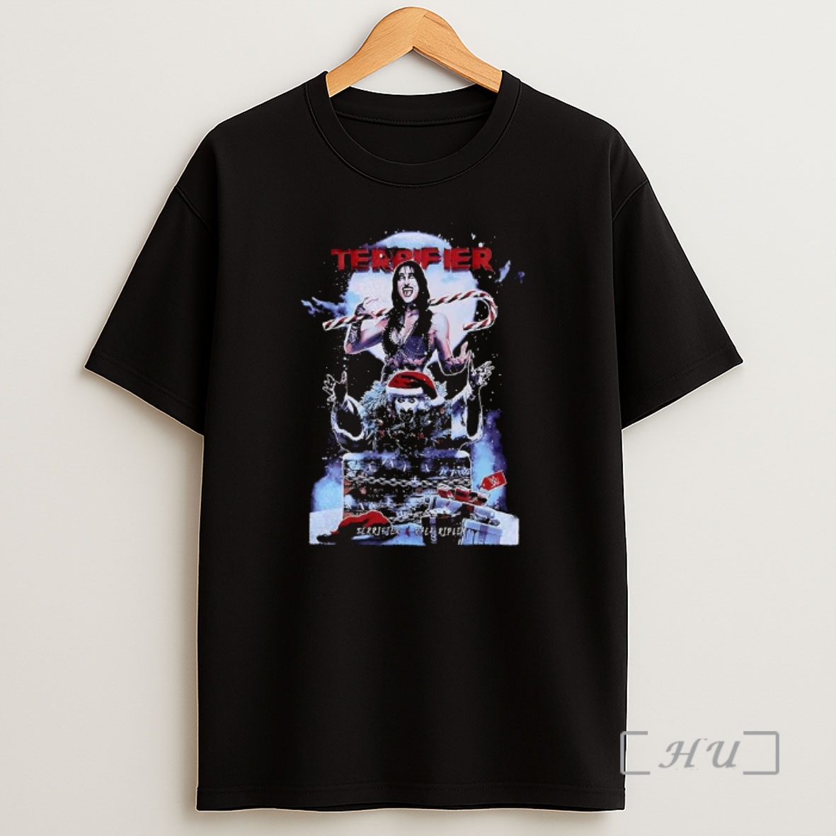 Officials New Rhea X Terrifier Christmas Premium Shirt Sweatshirt Tee