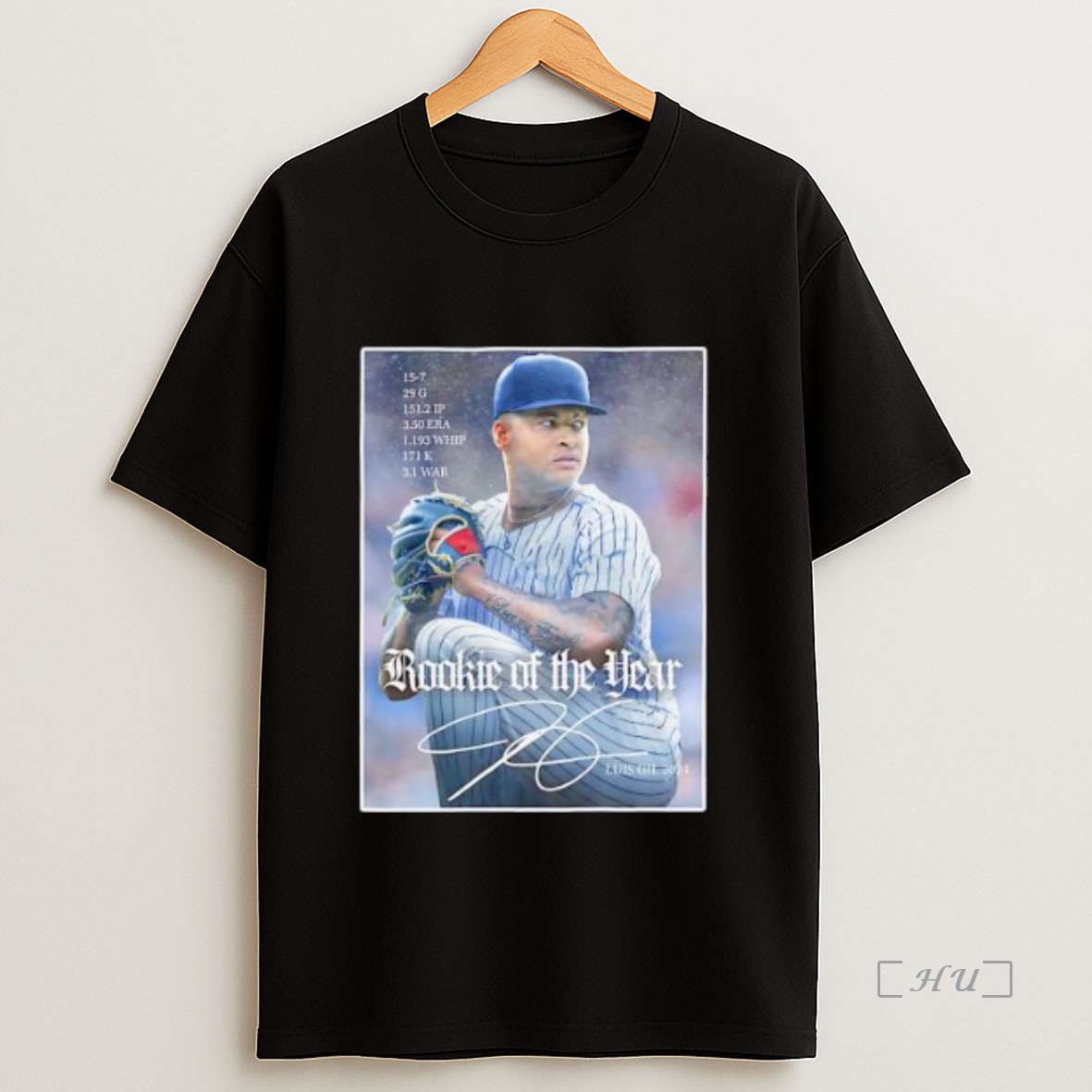 Officials New York Yankees Luis Gil Rookie Of The Year Signature Premium Shirt Sweatshirt Tee