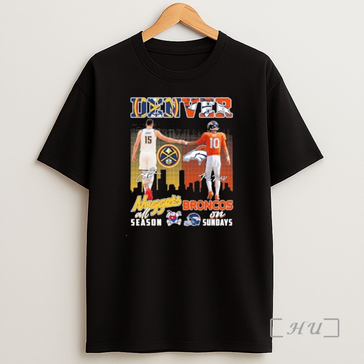 Officials Nikola Jokic Nuggets All Season And Bo Nix Broncos On Sundays Premium Shirt Sweatshirt Tee