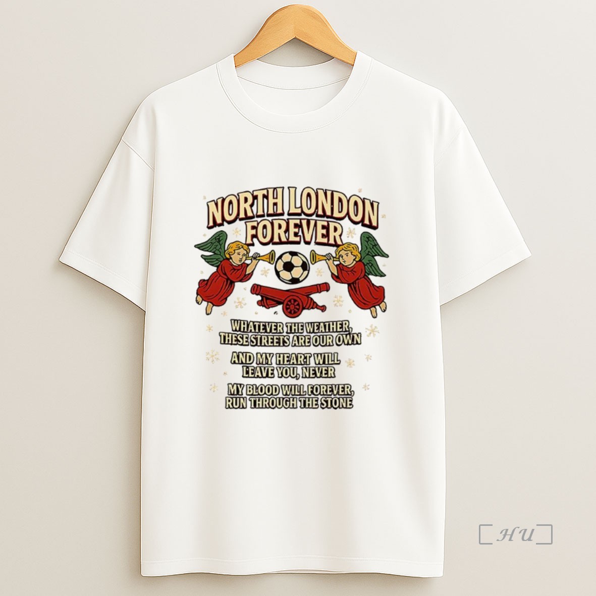 Officials North London Forever Arsenal Slogan Cannon And Angel Christmas Premium Shirt Sweatshirt Tee