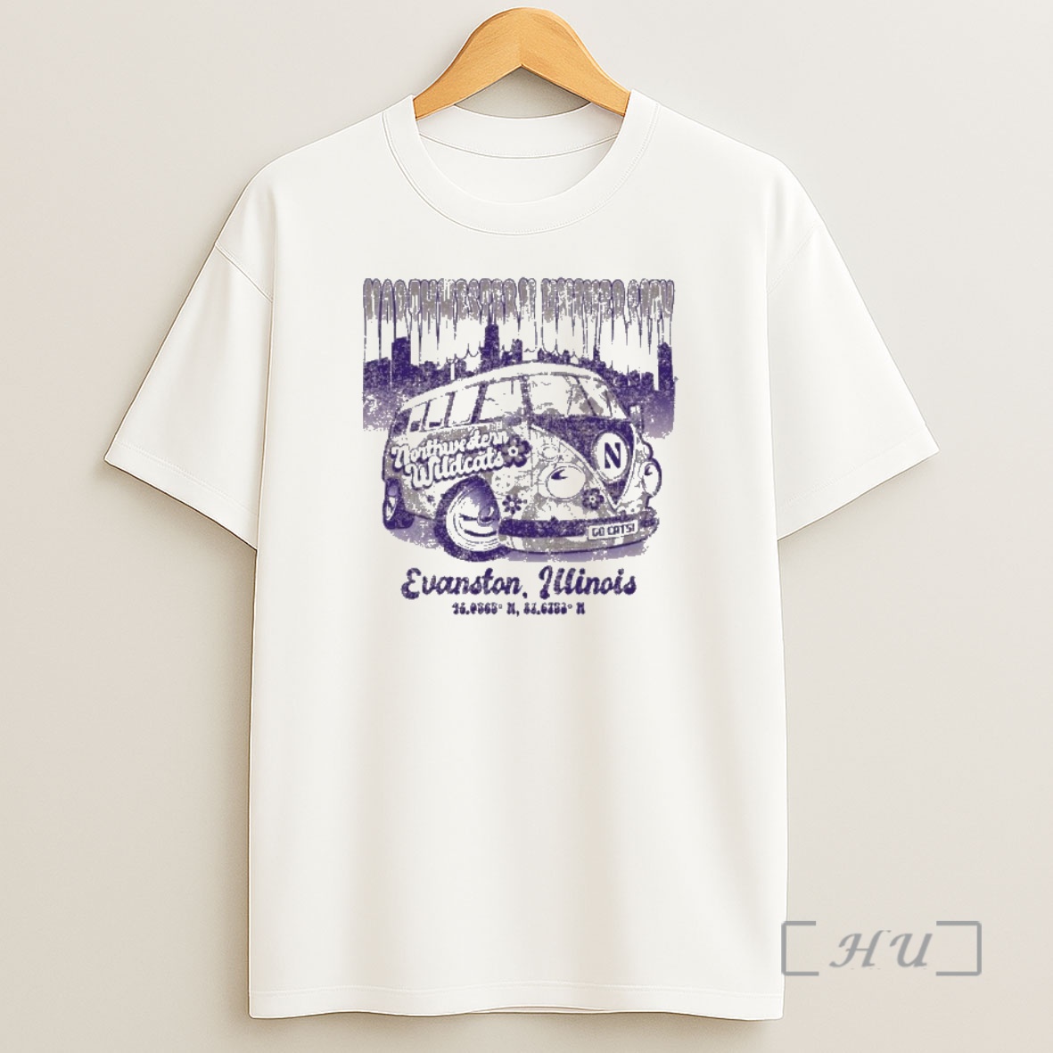 Officials Northwestern Retro Flower Bus Premium Shirt Sweatshirt Tee