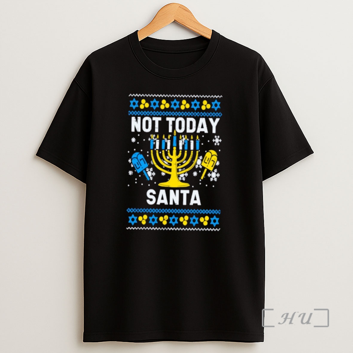Officials Not Today Santa Menorah Hanukkah Ugly Christmas Sweat Premium Shirt Sweatshirt Tee