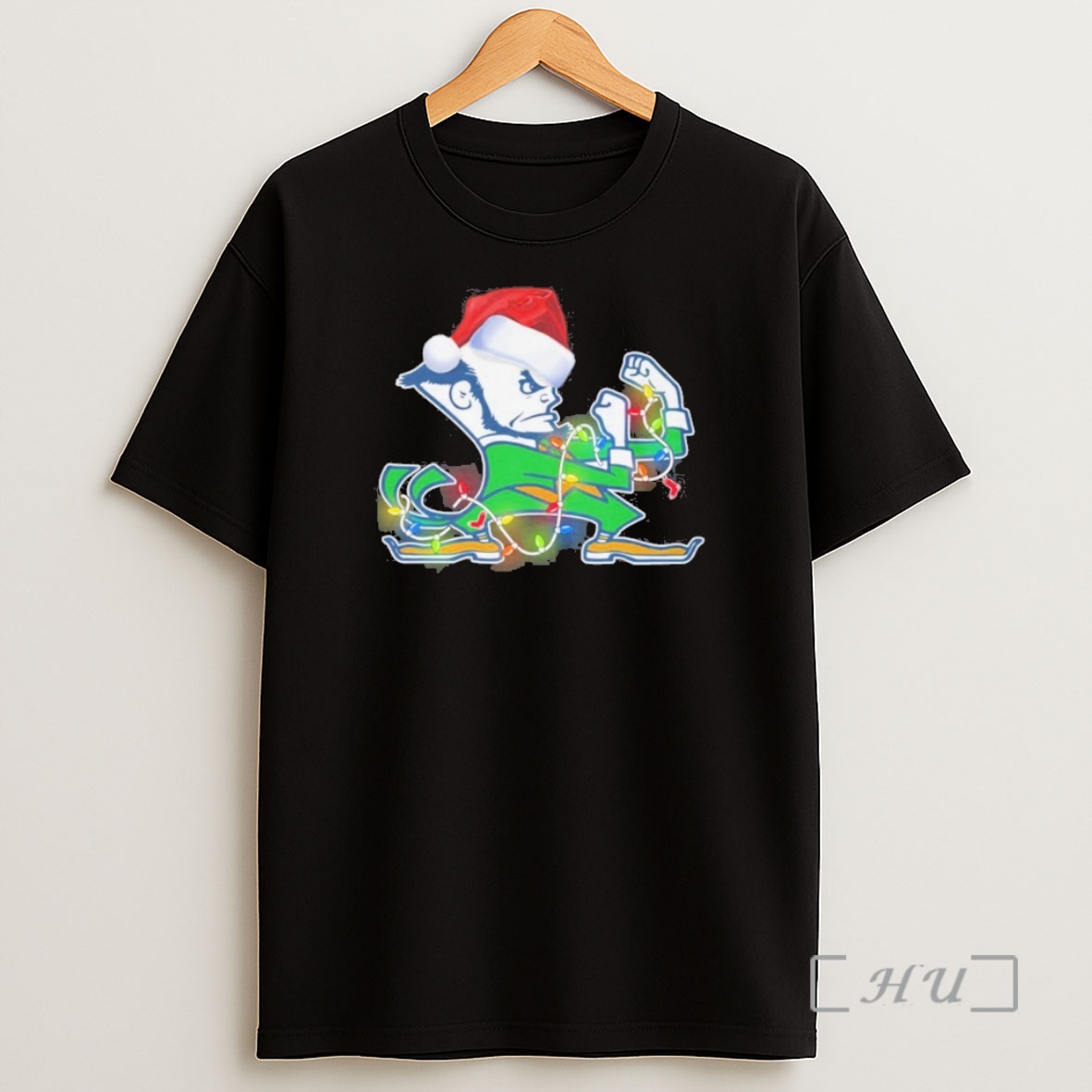 Officials Notre Dame Fighting Irish Santa Merry Christmas Light Premium Shirt Sweatshirt Tee