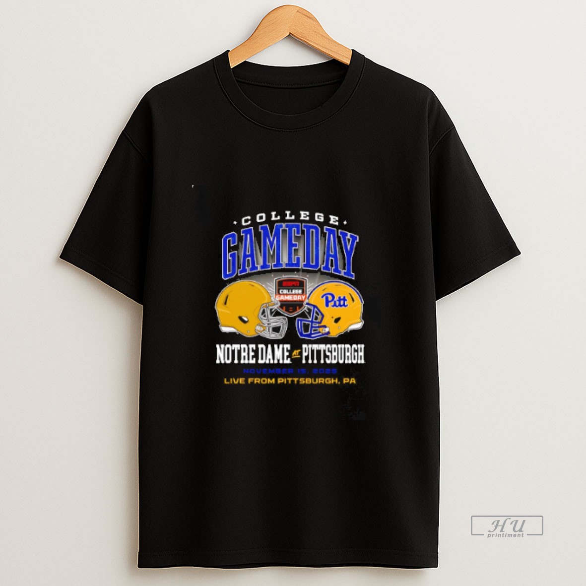 Officials Notre Dame Vs Pittsburgh College Gameday 2025 Helmet Sweatshirt Tee