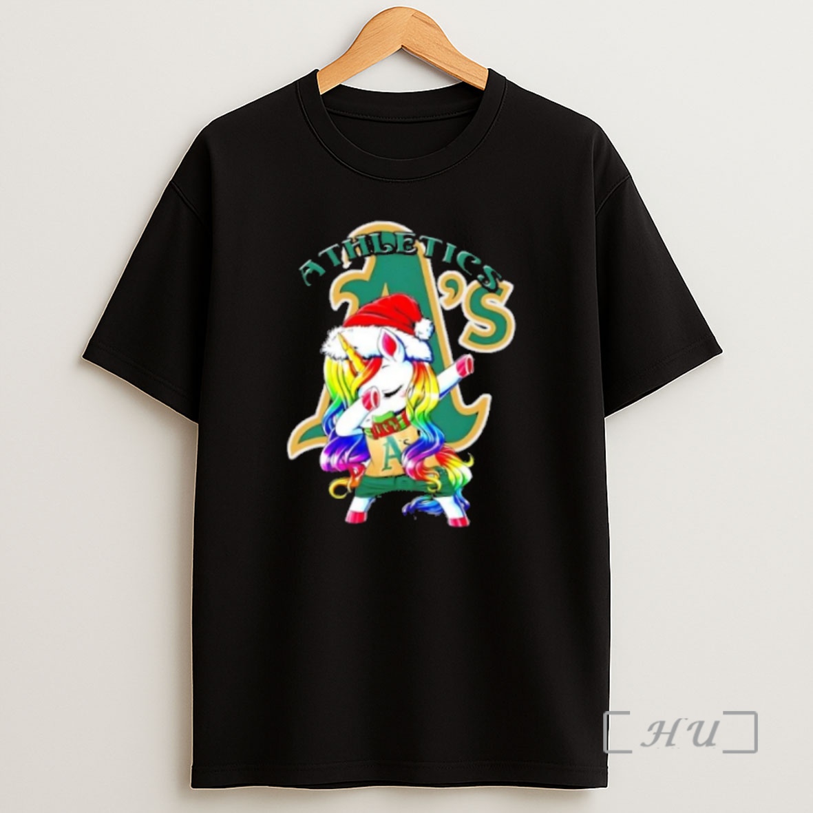 Officials Oakland Athletics X Unicorn Santa Hat Dabbing Merry Christmas Premium Shirt Sweatshirt Tee