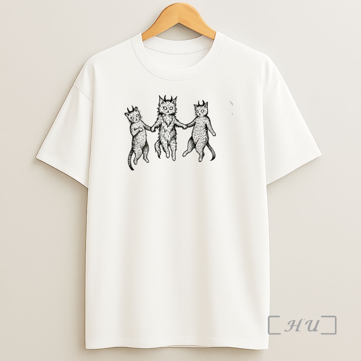Officials Occult Devil Cat Goblincore Linocut Funny Meme Premium Shirt Sweatshirt Tee