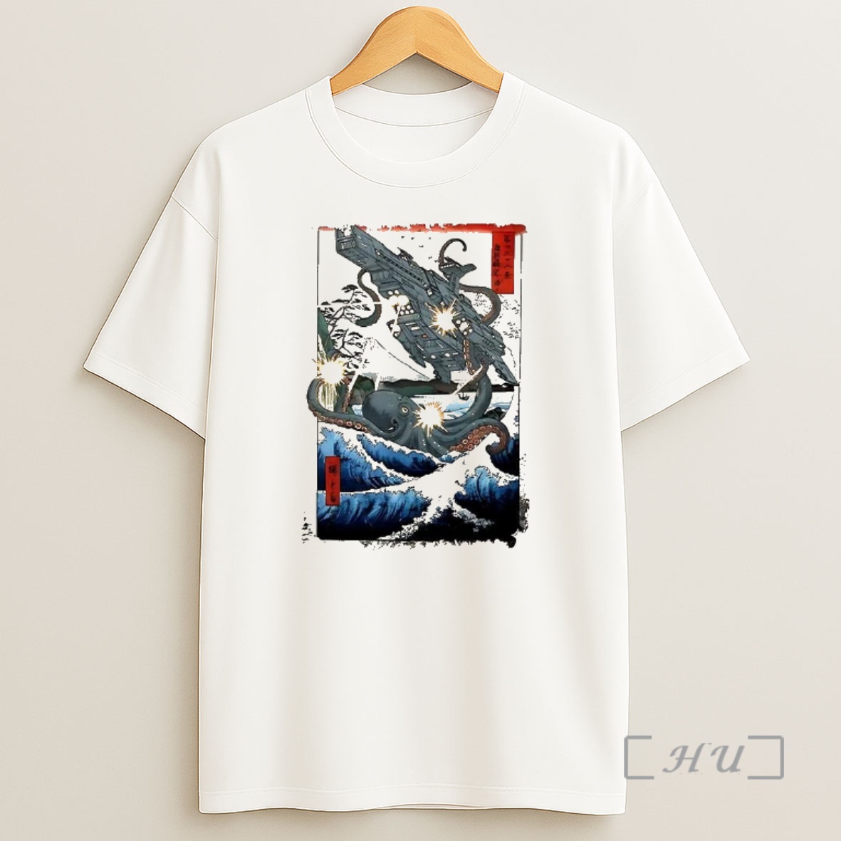 Officials Octopus Vs Spaceship Ukiyo E Premium Shirt Sweatshirt Tee