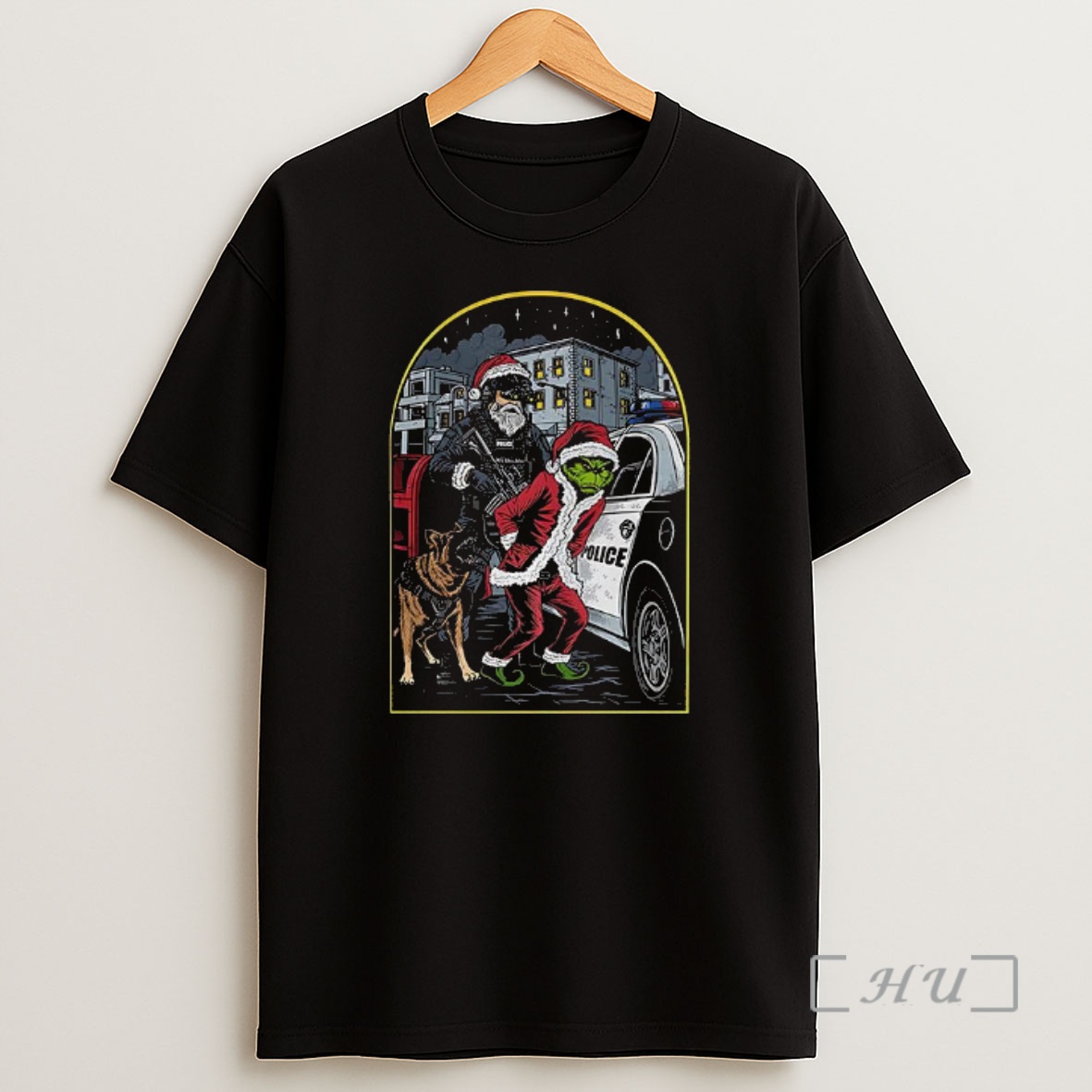 Officials Officer Santa Arrests The Grinch Christmas Premium Shirt Sweatshirt Tee