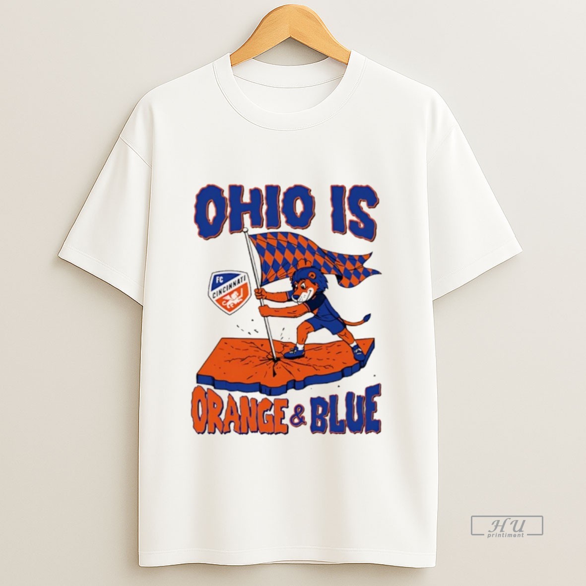 Officials Ohio Is Orange And Blue Fc Cincinnati Mascot Christmas Sweatshirt Tee