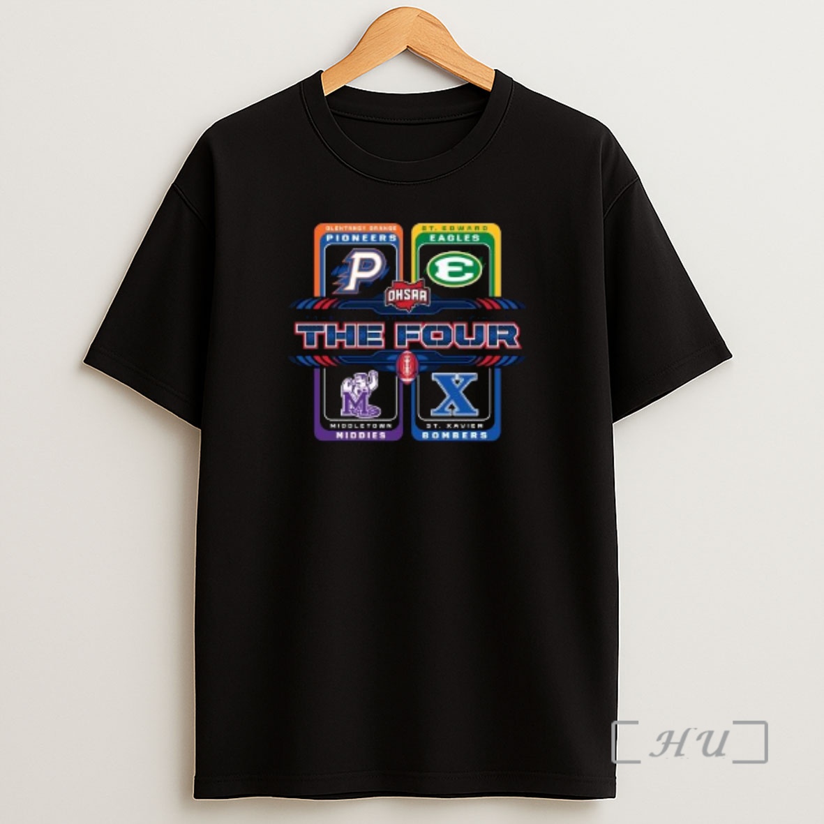 Officials Ohsaa 2025 Div I Football Semifinals The Four Logo Circle Black Premium Shirt Sweatshirt Tee