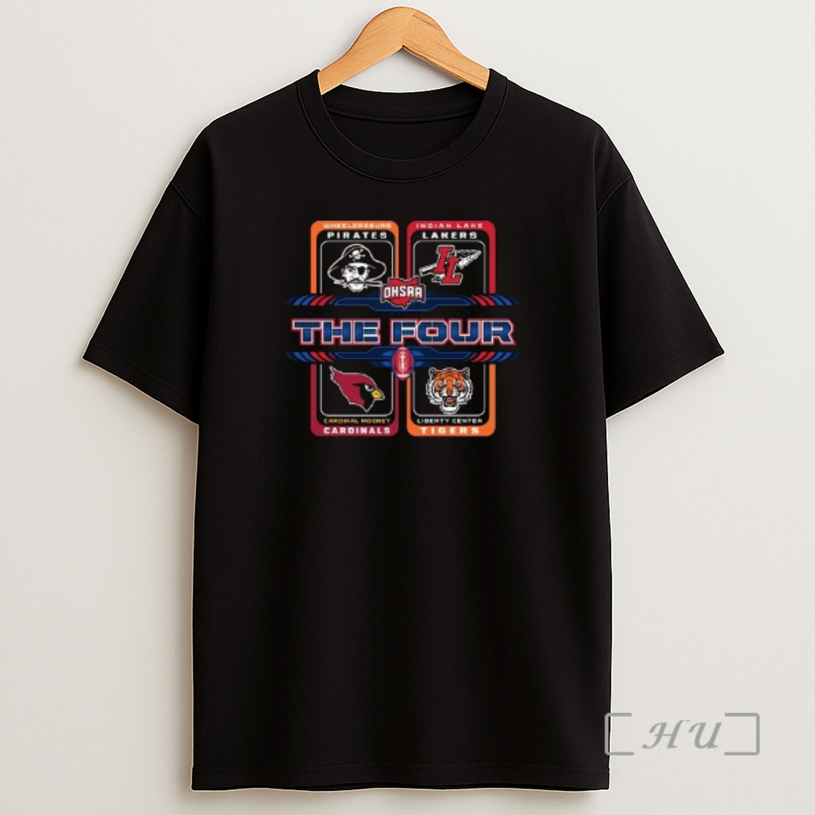 Officials Ohsaa 2025 Div V Football Semifinals The Four Logo Circle Black Premium Shirt Sweatshirt Tee