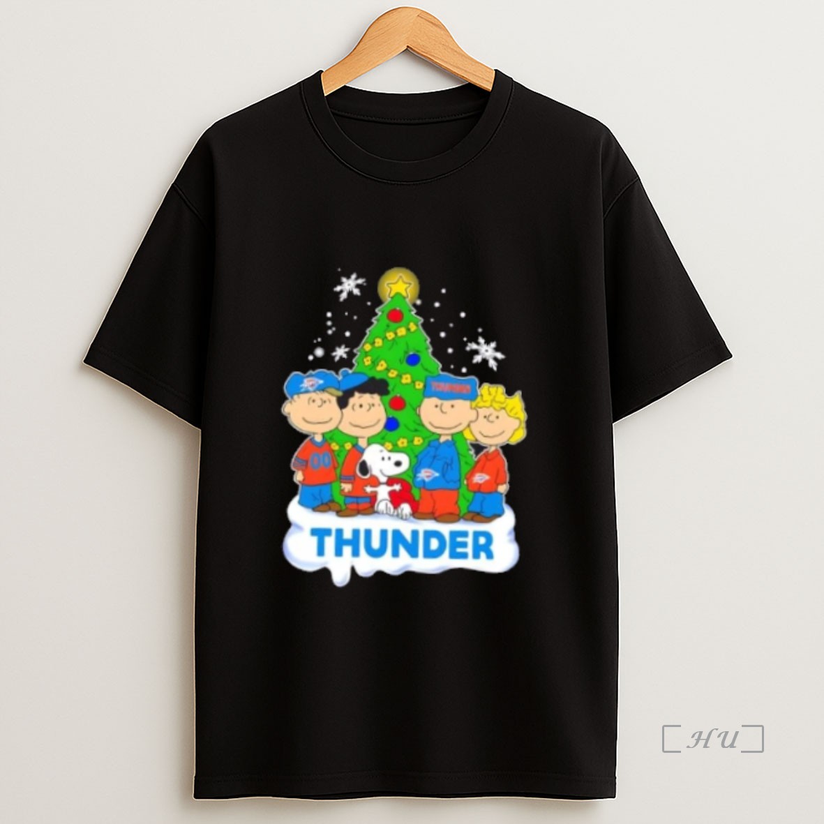 Officials Oklahoma City Thunder X Peanuts Snoopy And Friends Christmas Tree Premium Shirt Sweatshirt Tee