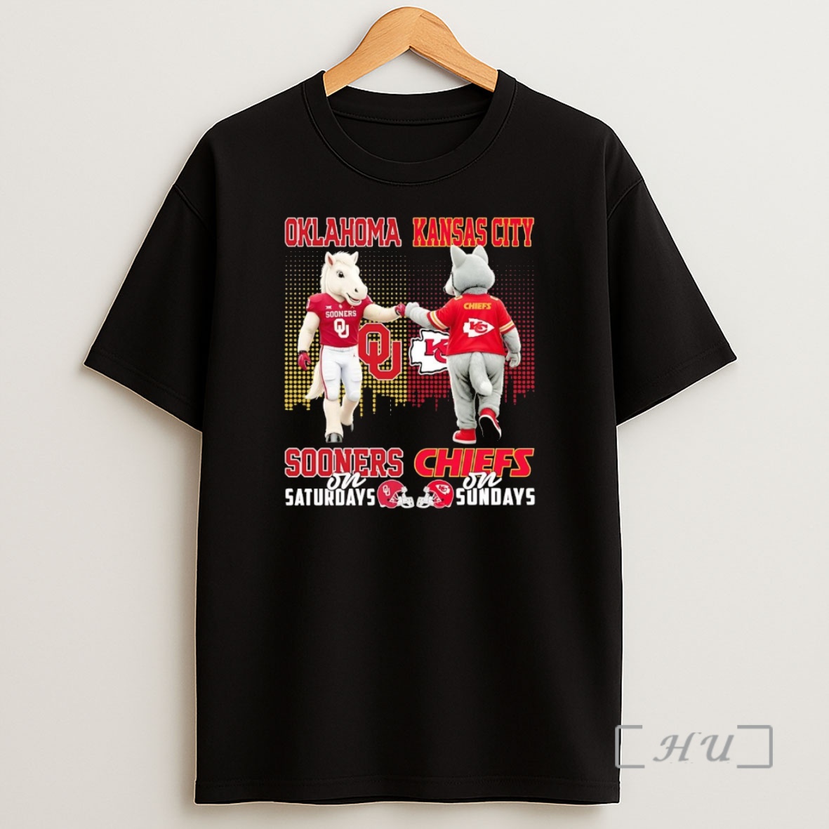 Officials Oklahoma Sooners On Saturdays Kansas City Chiefs On Sundays Mascot Premium Shirt Sweatshirt Tee