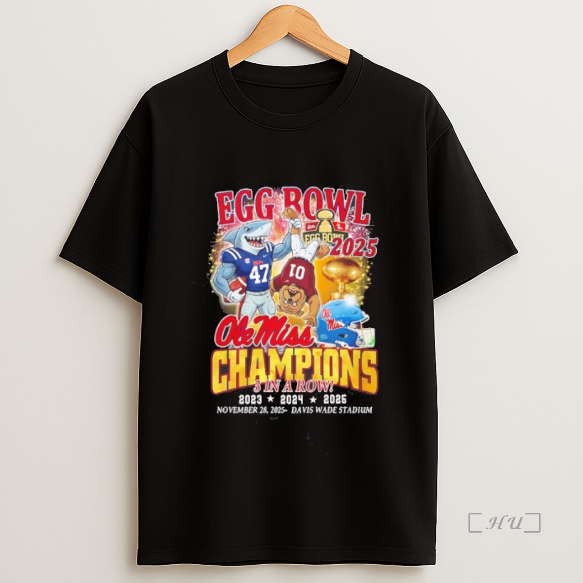 Officials Ole Miss Rebels 2025 Egg Bowl Champions 3 In A Row 23 24 25 Mascot Premium Shirt Sweatshirt Tee