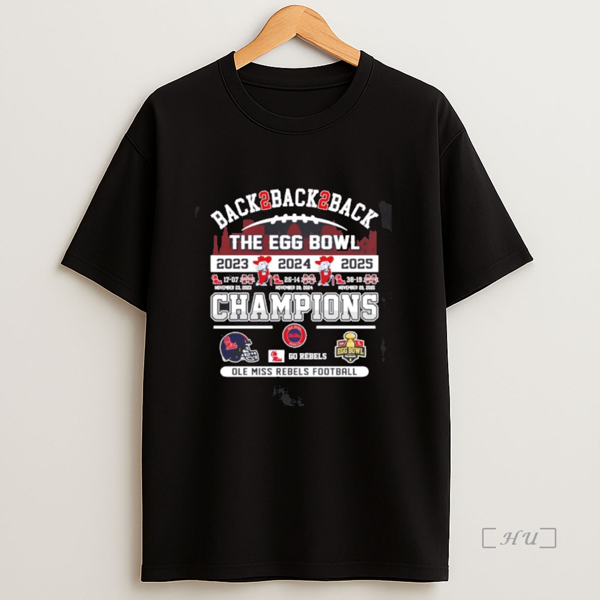 Officials Ole Miss Rebels Back2back2back The Egg Bowl Champions 3 Time Premium Shirt Sweatshirt Tee