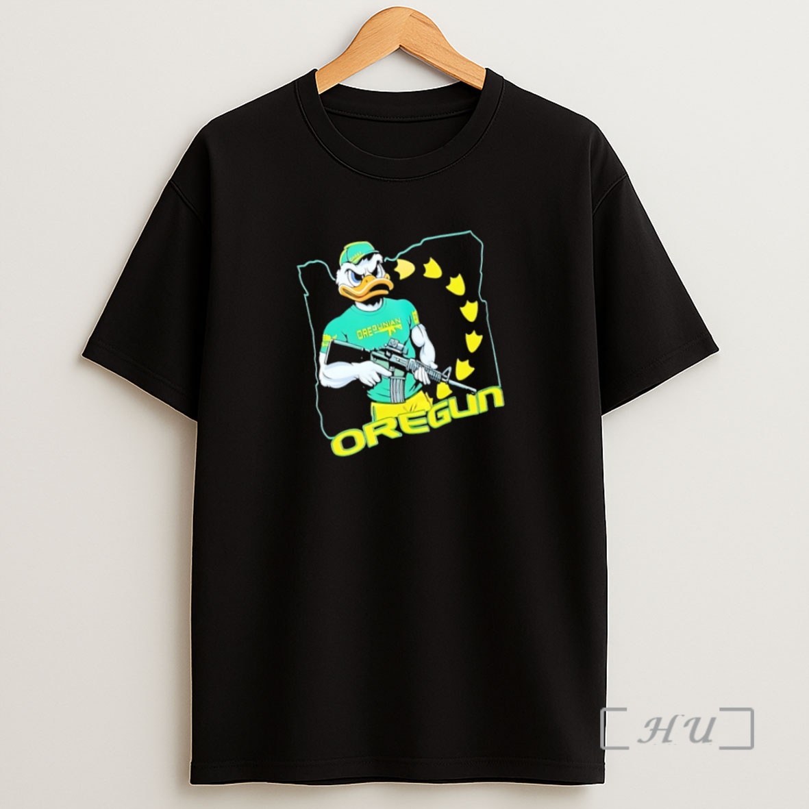Officials Oregon Ducks Oregun Oregunian Mascot Gun Premium Shirt Sweatshirt Tee