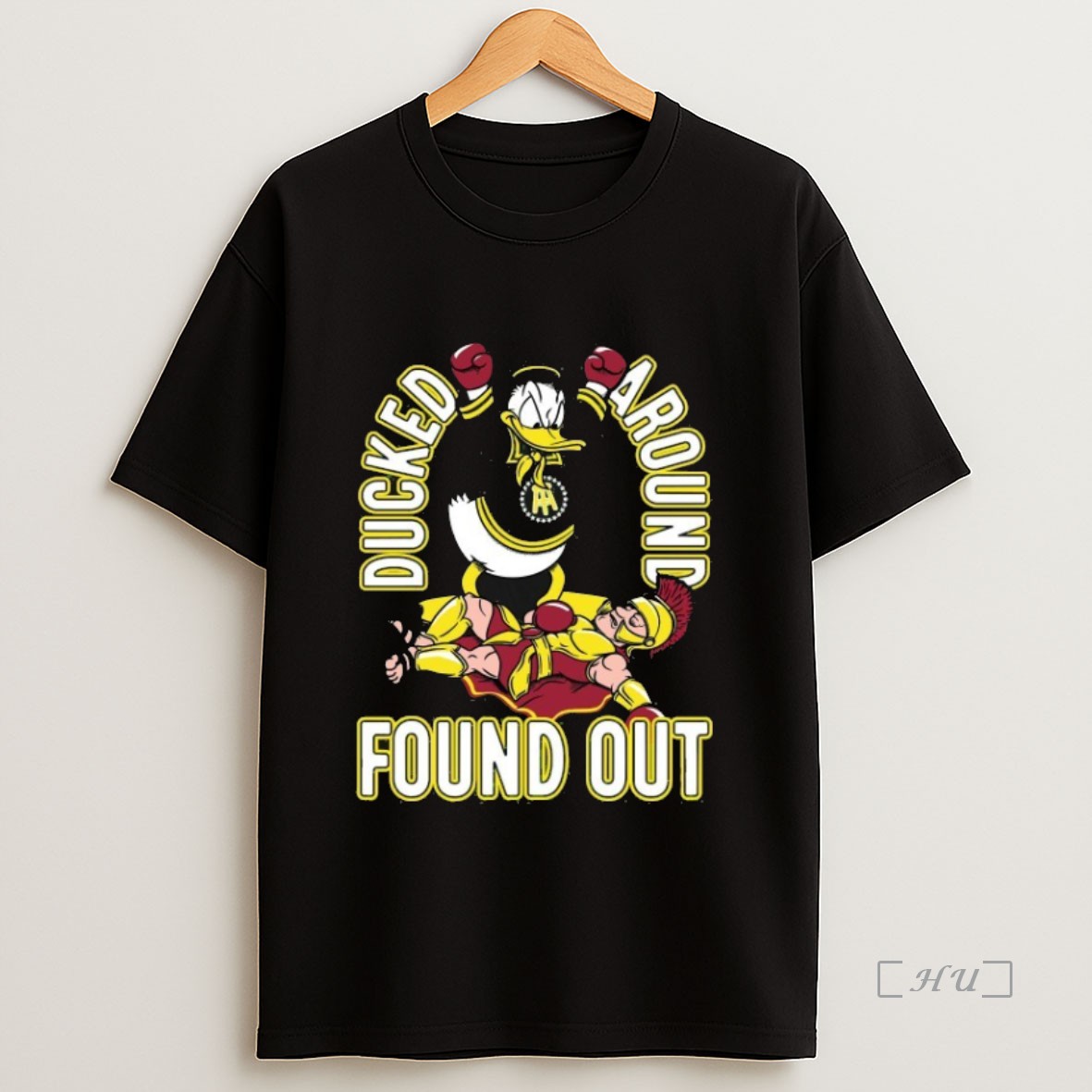 Officials Oregon Ducks Vs Usc Trojans Ducked Around Duck Around Mascot T Sirts Premium Shirt Sweatshirt Tee