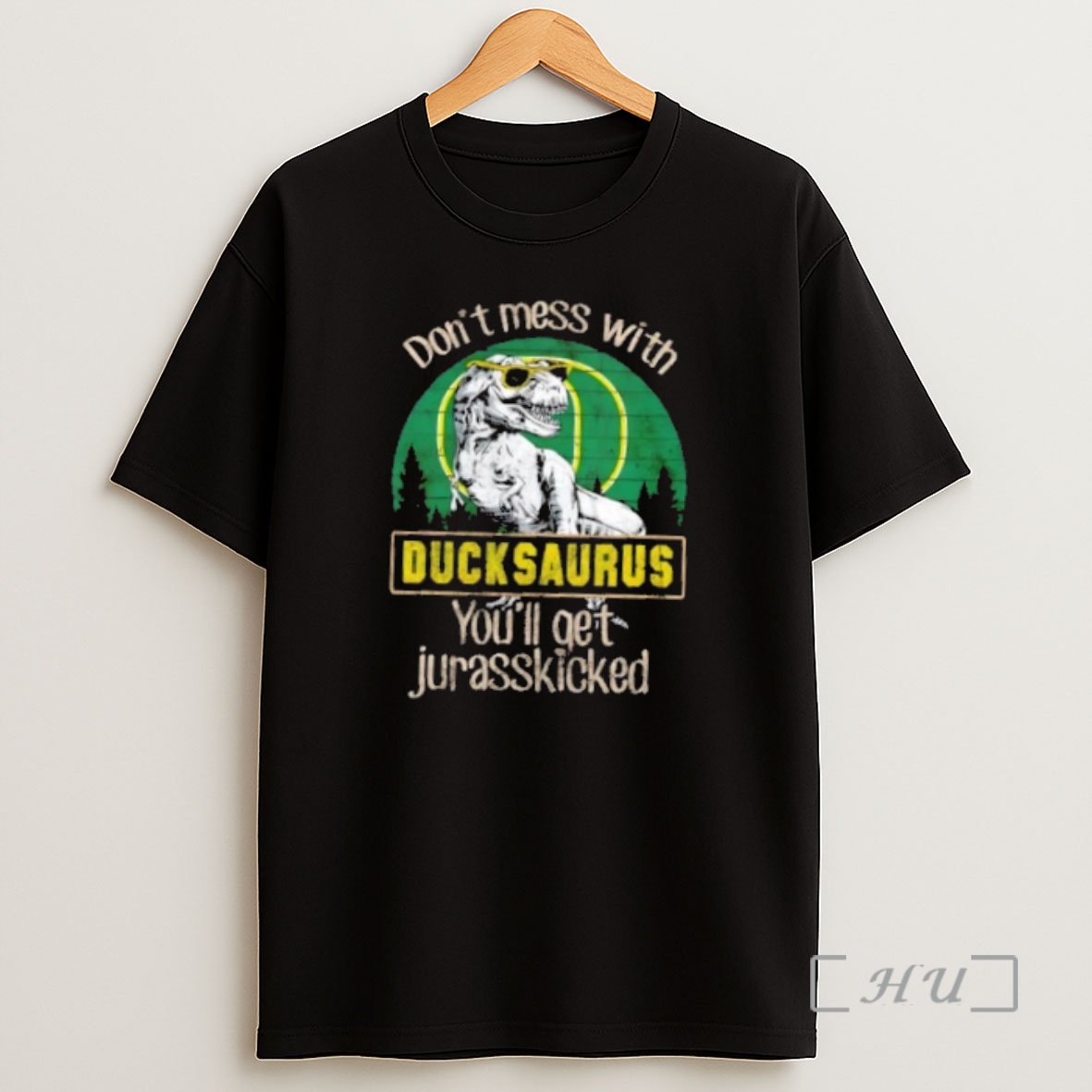 Officials Oregon Ducks Dont Mess With Ducksaurus Youll Get Jurasskicked Premium Shirt Sweatshirt Tee