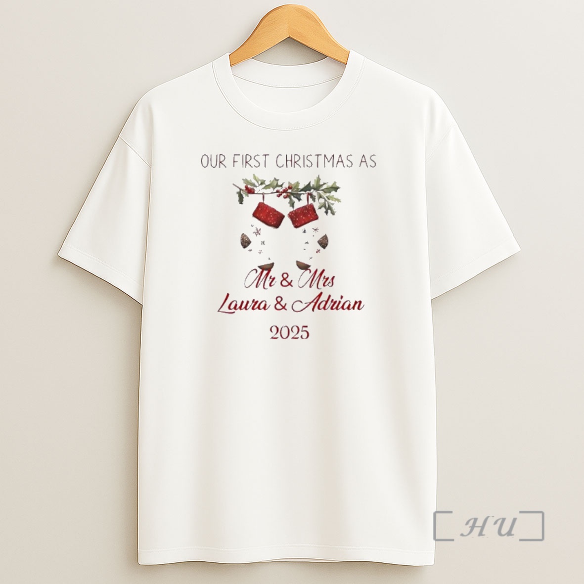 Officials Our First Christmas As A Family Decor 2025 Personalized Ornaments White Premium Shirt Sweatshirt Tee